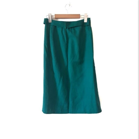 Vintage Alfred Sung Sport Green Midi Skirt - Picture 3 of 8